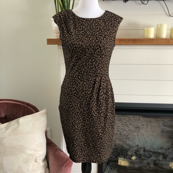 CALVIN KLEIN leopard print sheath dress 6 - Picture 2 of 13